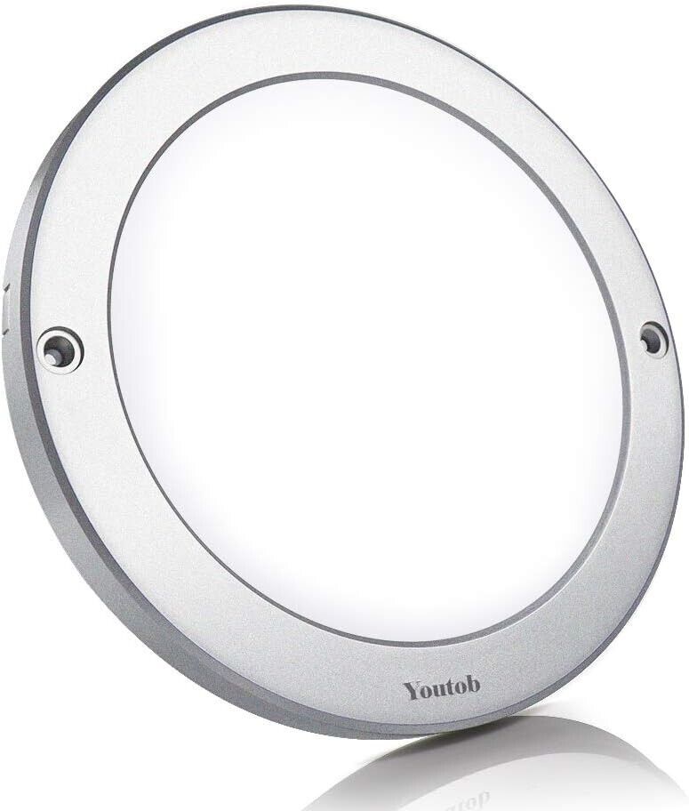 Youtob 15W LED Flush Mount Ceiling Light 1200lm Cool White 4000K, Brushed Silver