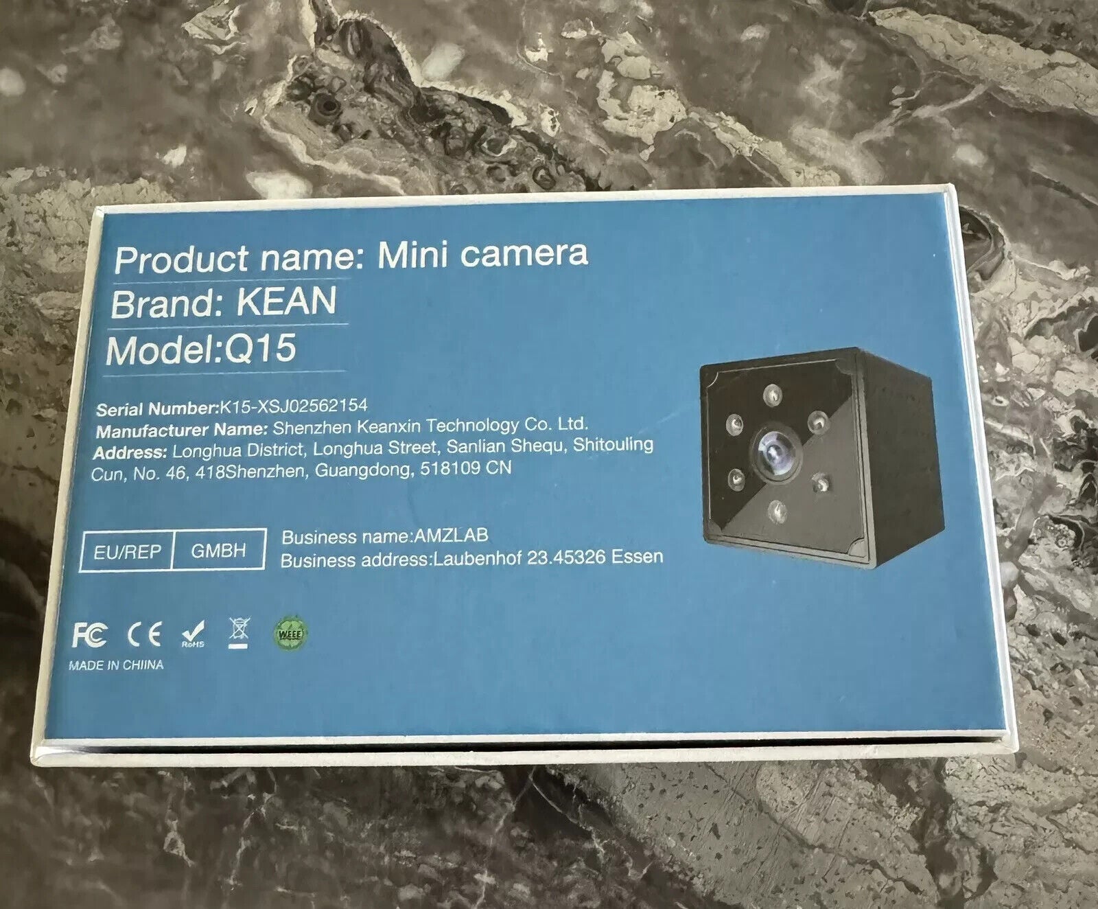 KEAN Mini Camera 4K HD, Model Q15, WiFi, Night Vision. NWT. 1.3” Square
