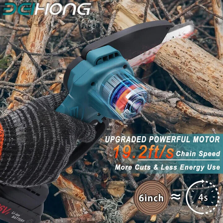 DEIHONG Mini Chainsaw Portable Electric Cordless Battery Powered UPGRADED