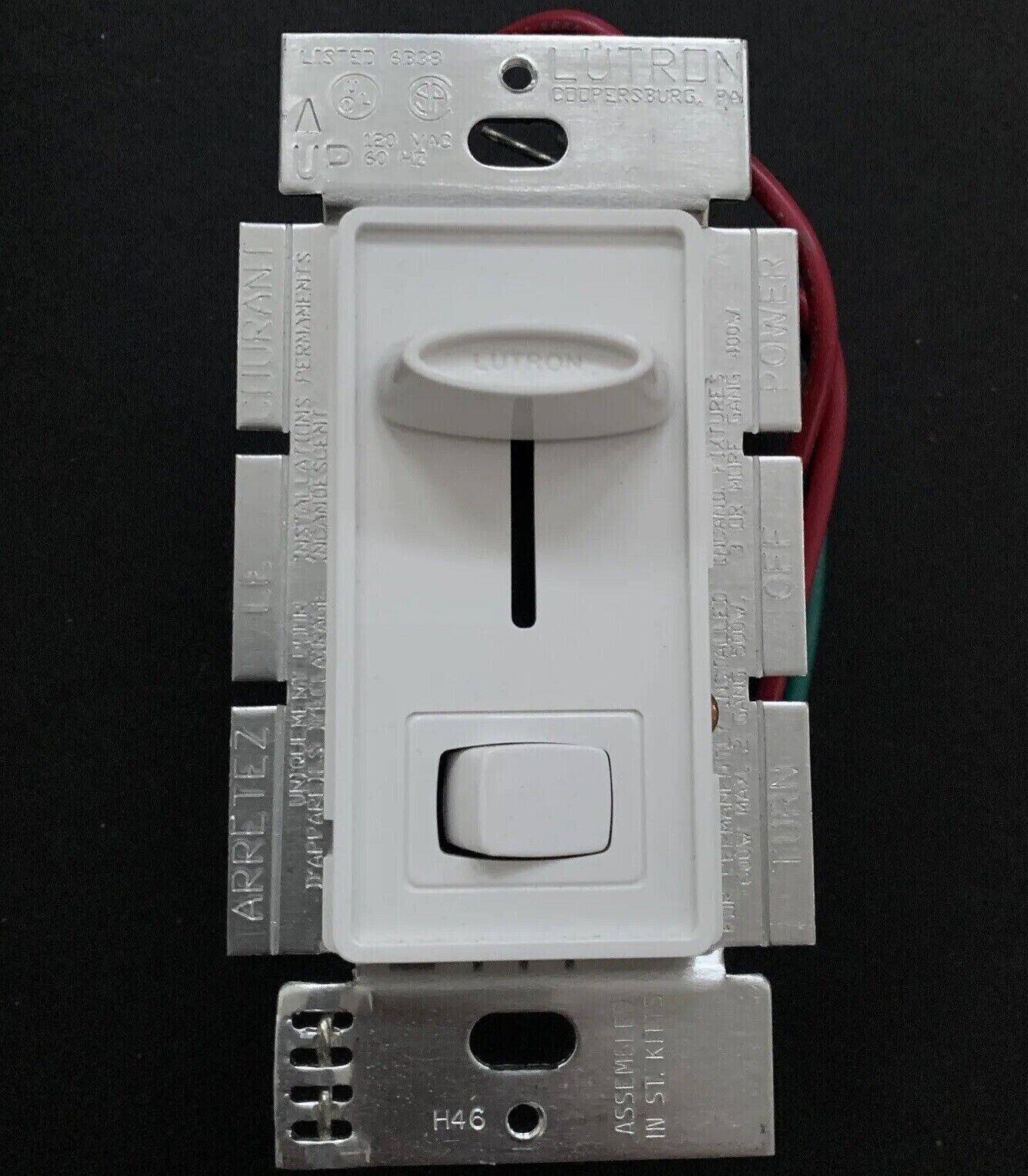 Lutron Skylark 3-Way Dimmer w Preset - S-603P-WH - 600 Watts 120 Volts - White