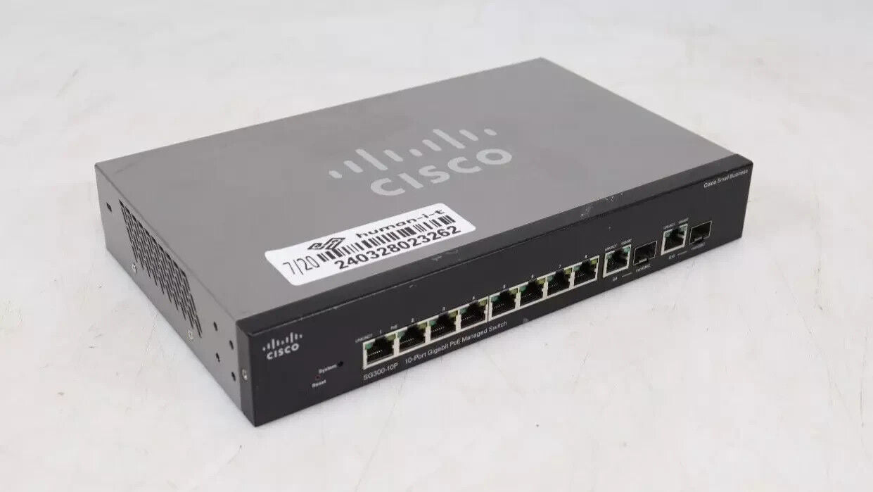 Cisco SG300-10P 10-Port Gigabit PoE Managed Switch 2 x dual-personality ports