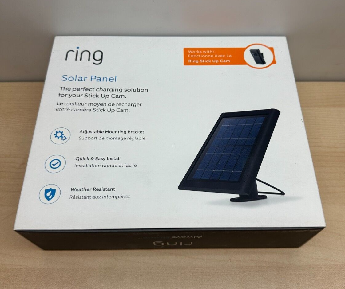 Ring Solar Panel For Spotlight Cam Battery And Stick Up Cam Black OPEN BOX