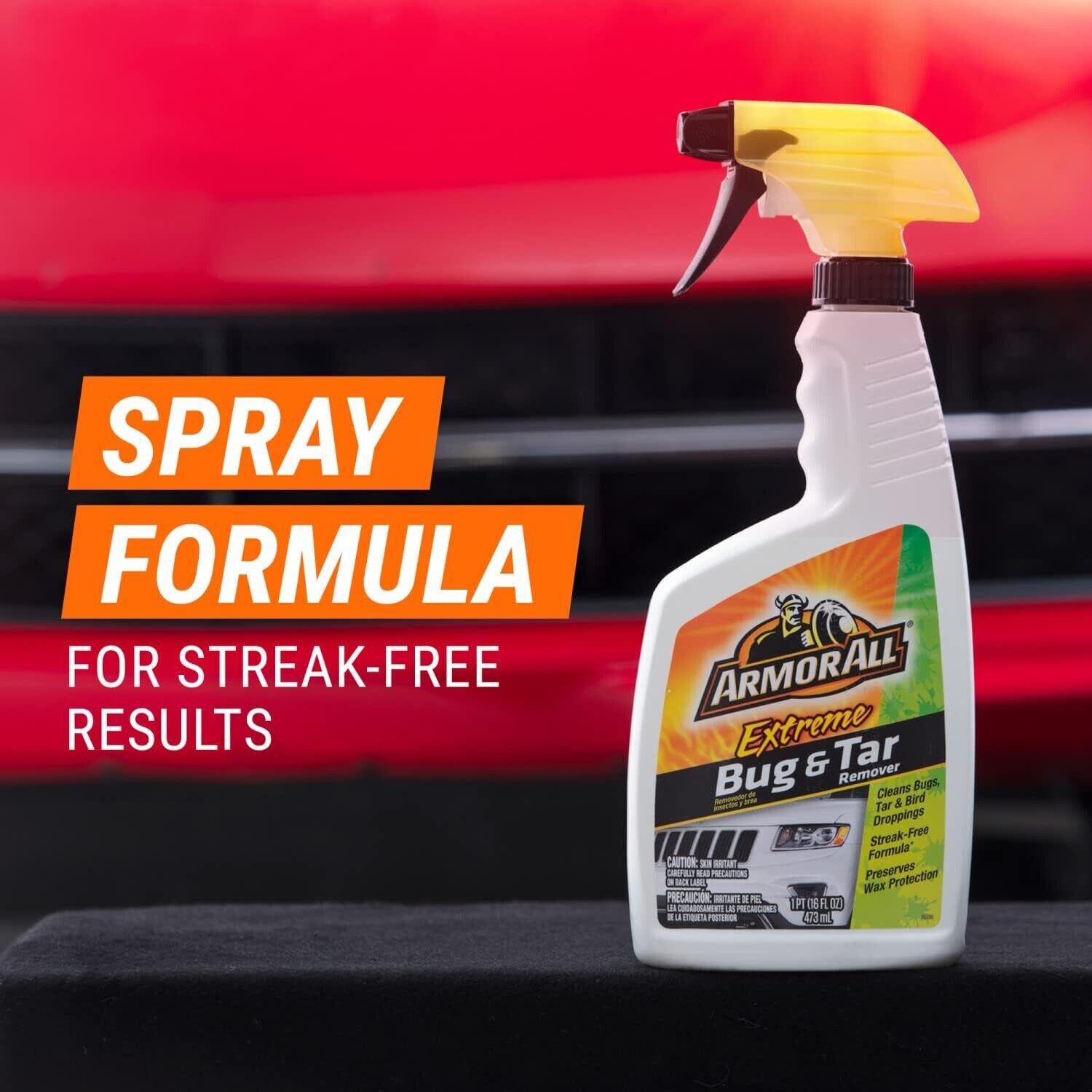 Armor All Extreme Bug and Tar Remover Car Bug Remover with Wax Protection 16F Oz