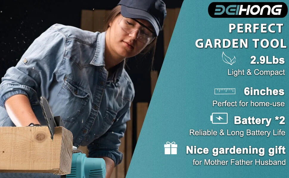 DEIHONG Mini Chainsaw Portable Electric Cordless Battery Powered UPGRADED