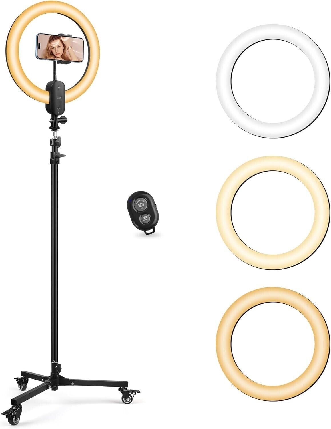 Tirkod 12 inch Ring Light with 63 inch Tripod Stand 3000-6500K LED Light