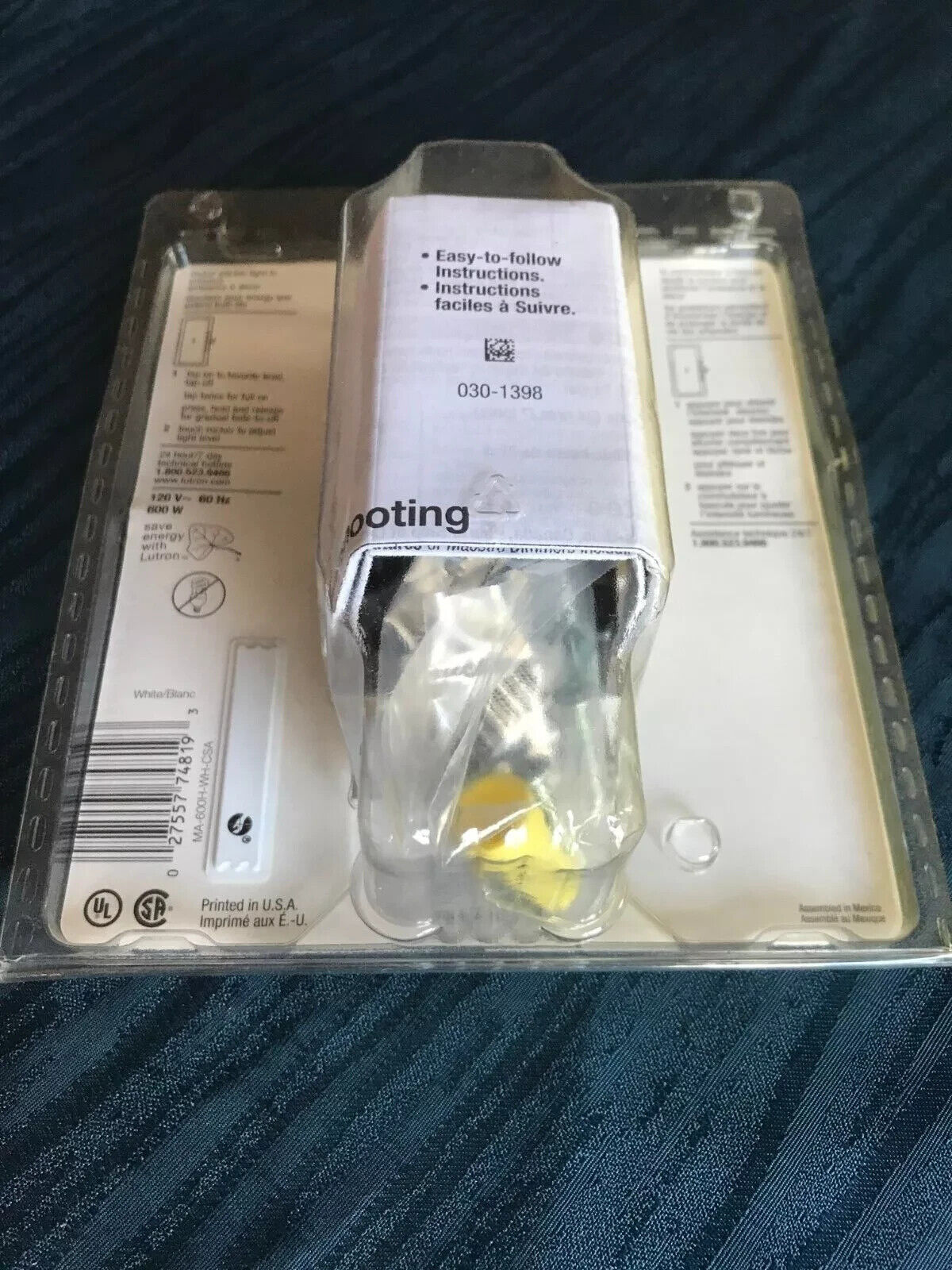 Lutron MA-600H Incandescent Halogen Dimmer 120V Single Pole White - Brand New