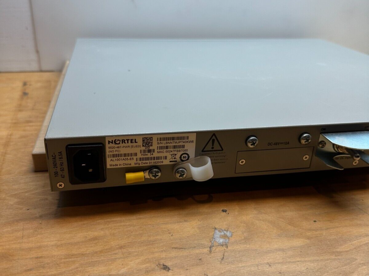 Nortel Networks AL1001A05-E5 Baystack 5520-48T-PWR Ethernet Routing Switch