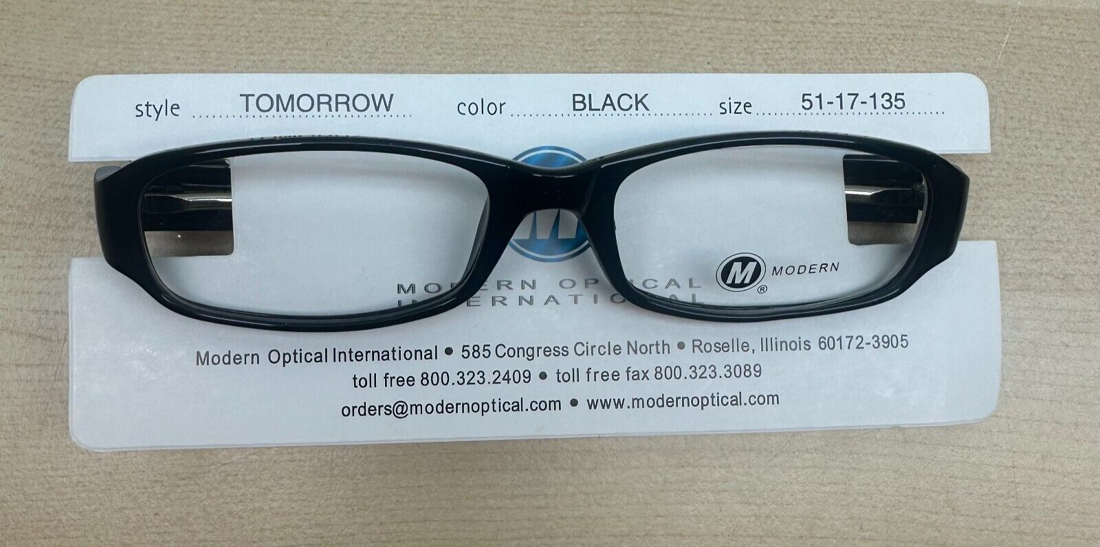 Modern Optical TOMORROW 51-17-135 Black Unisex Adult Full Rim Medium