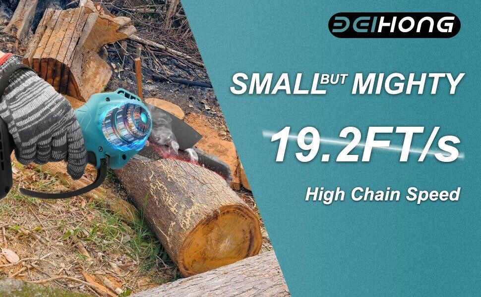 DEIHONG Mini Chainsaw Portable Electric Cordless Battery Powered UPGRADED