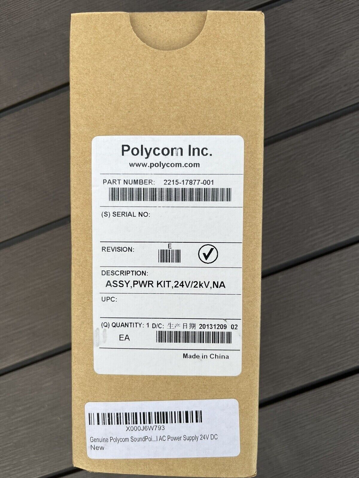 New! Polycom 2215-17877-001 Universal Power Supply Kit - 24 V/2kV - EL-203 Plug