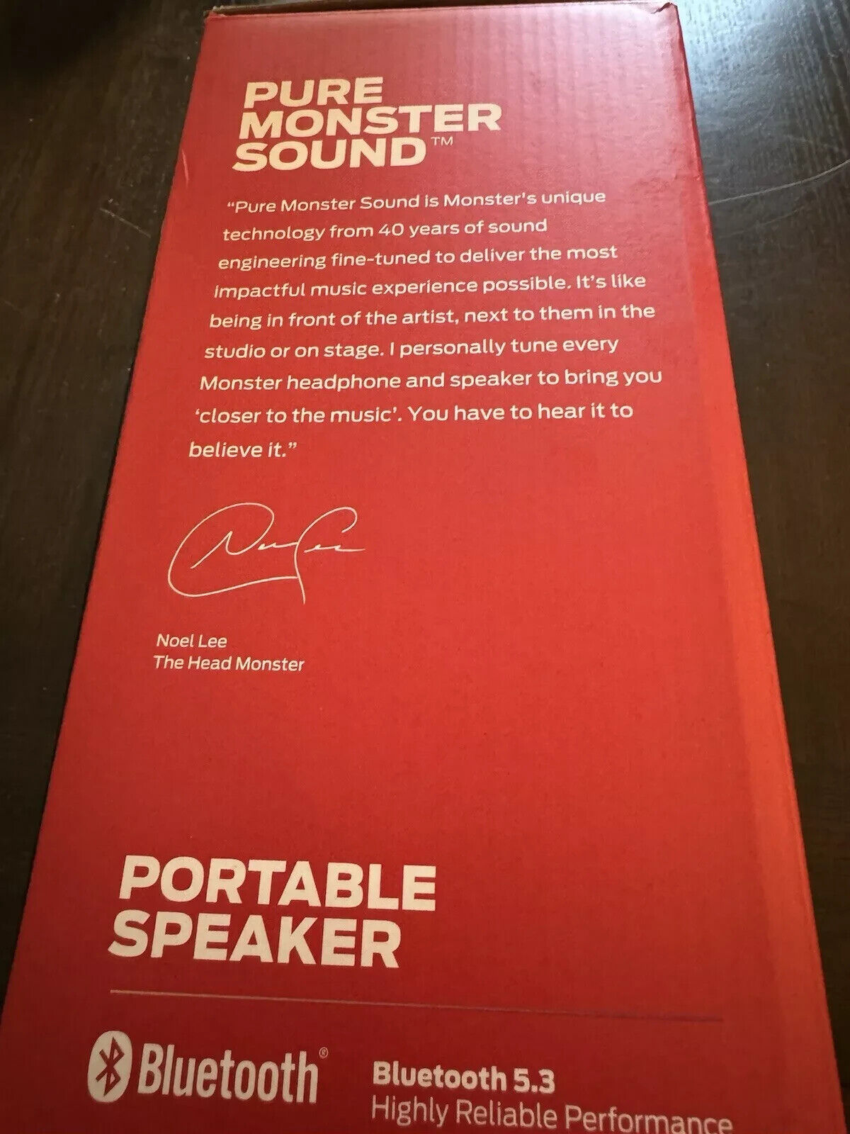 Monster Portable Bluetooth Speaker MFS1 Indoor/Outdoor with Handle, Black/Red