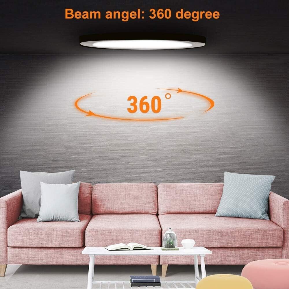 Youtob 15W LED Flush Mount Ceiling Light 1200lm Cool White 4000K, Brushed Silver