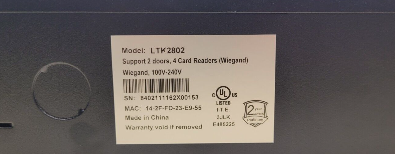 LTS LTK2802, 2 Doors 4 Card Readers Controller Record Door Access