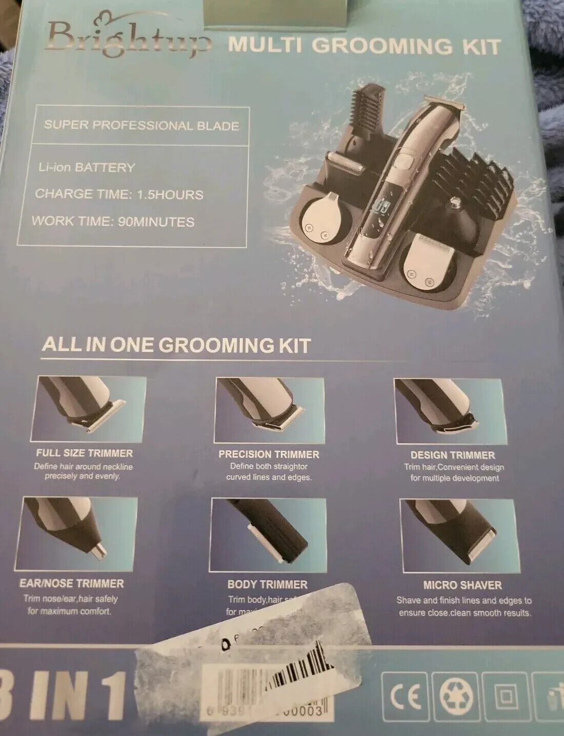 Brightup 18 In 1 Men's Rechargeable Hair Clippers& Grooming Kit. Washable!