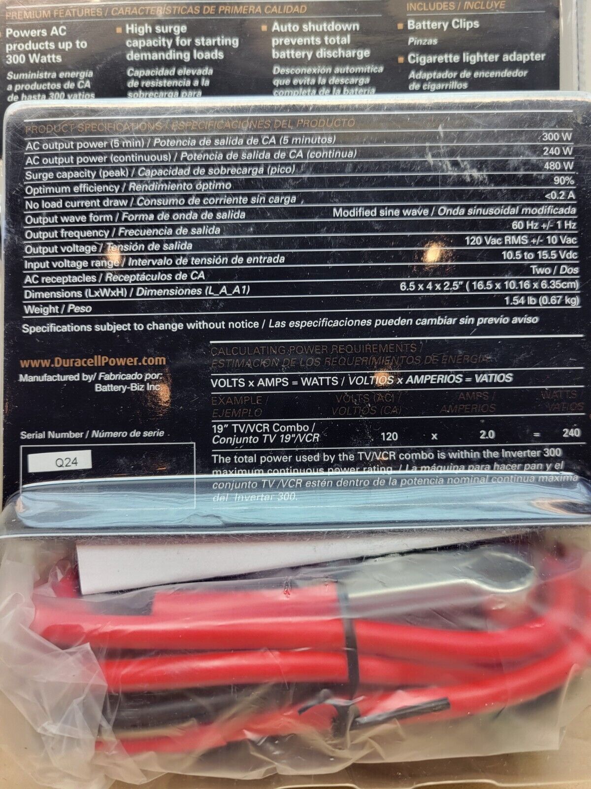 Duracell 300 Watt Inverter Convert Car Battery to Household Electricity ON SALE