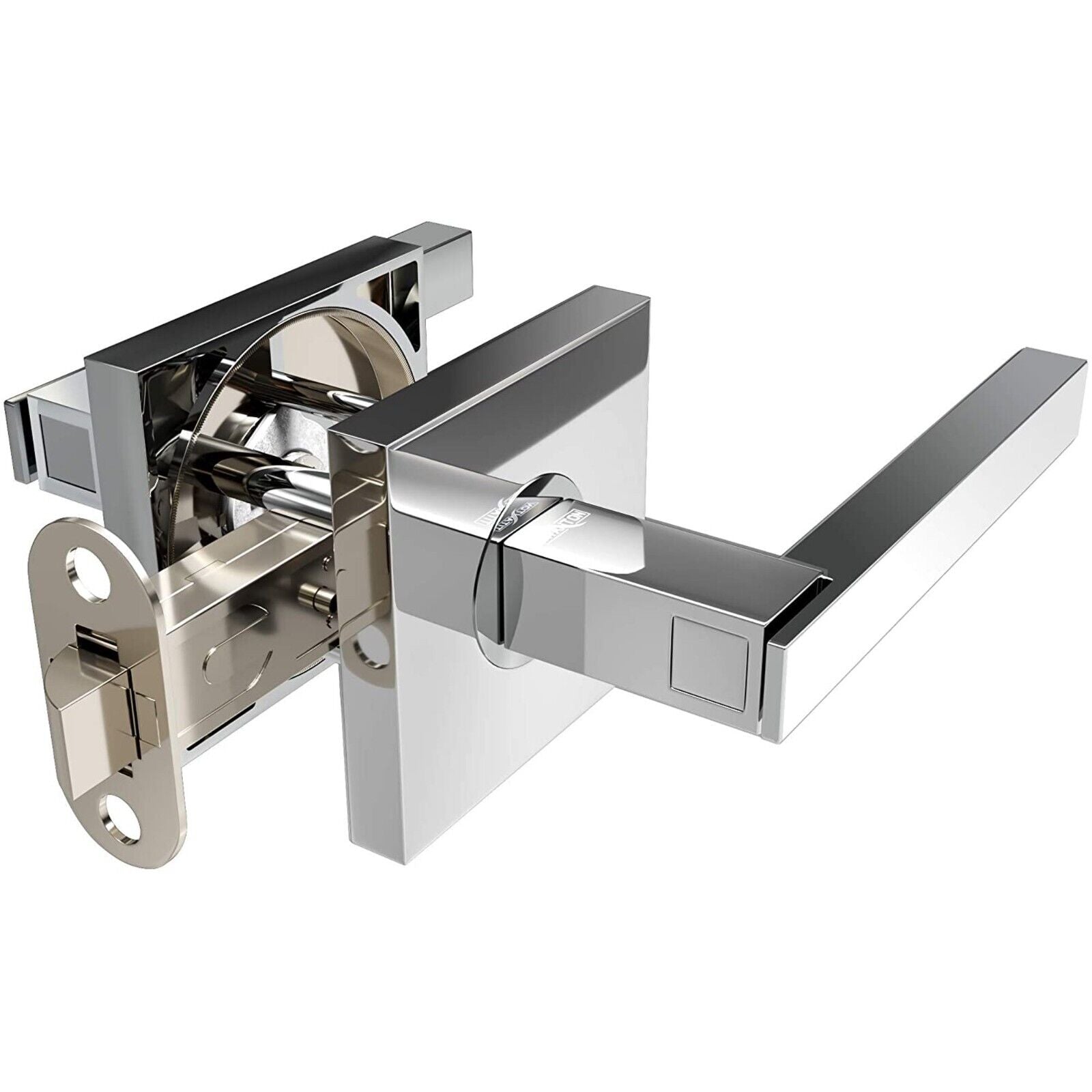 TITANTON 1721 - Modern Polished Chrome Door Handle Set - Passage, No Lock