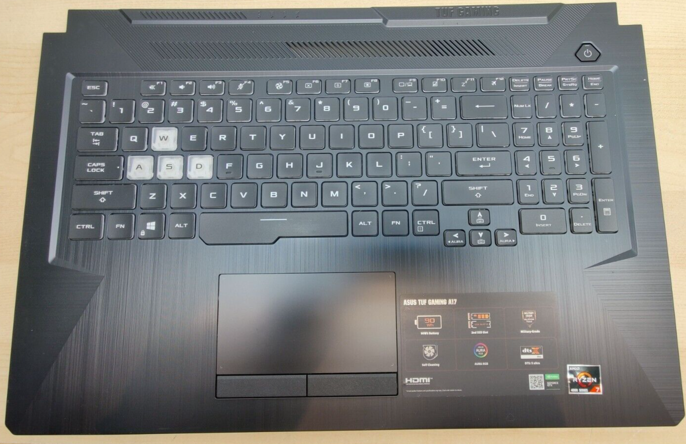 Asus TUF Gaming A17 Palmrest Keyboard