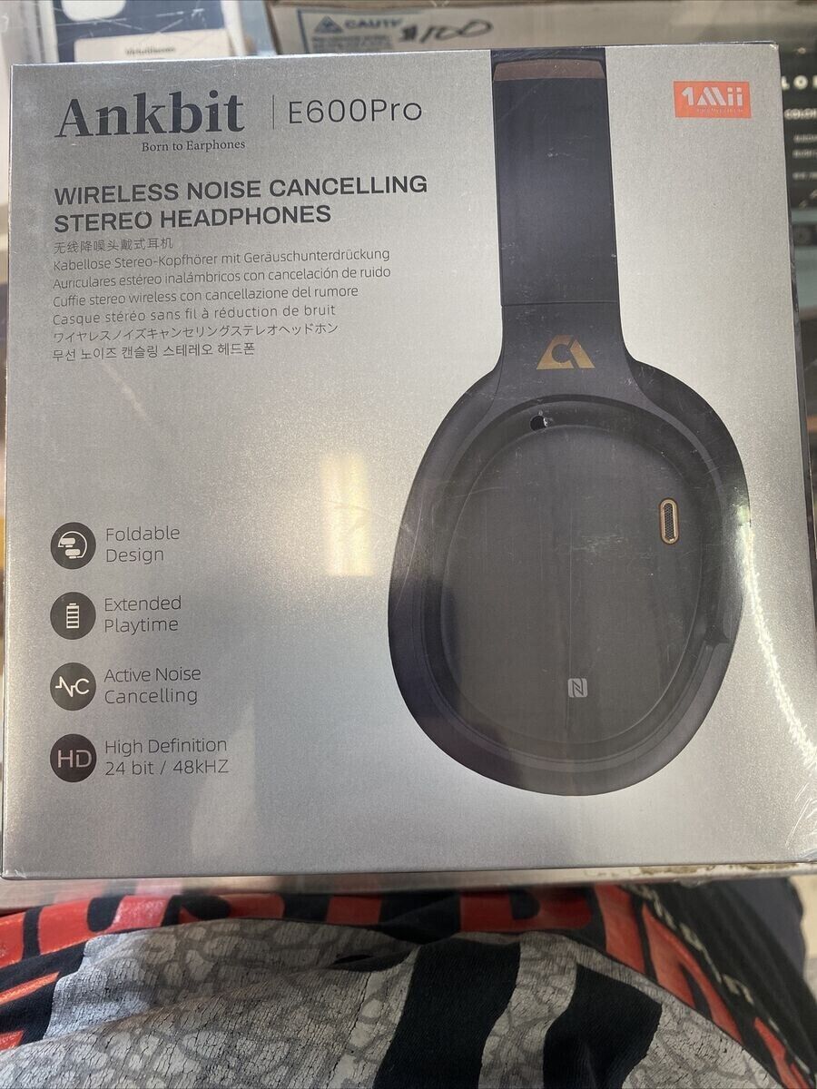 Ankbit E600 Pro Wireless Noise Cancelling Stereo Bluetooth Headphones OPEN BOX