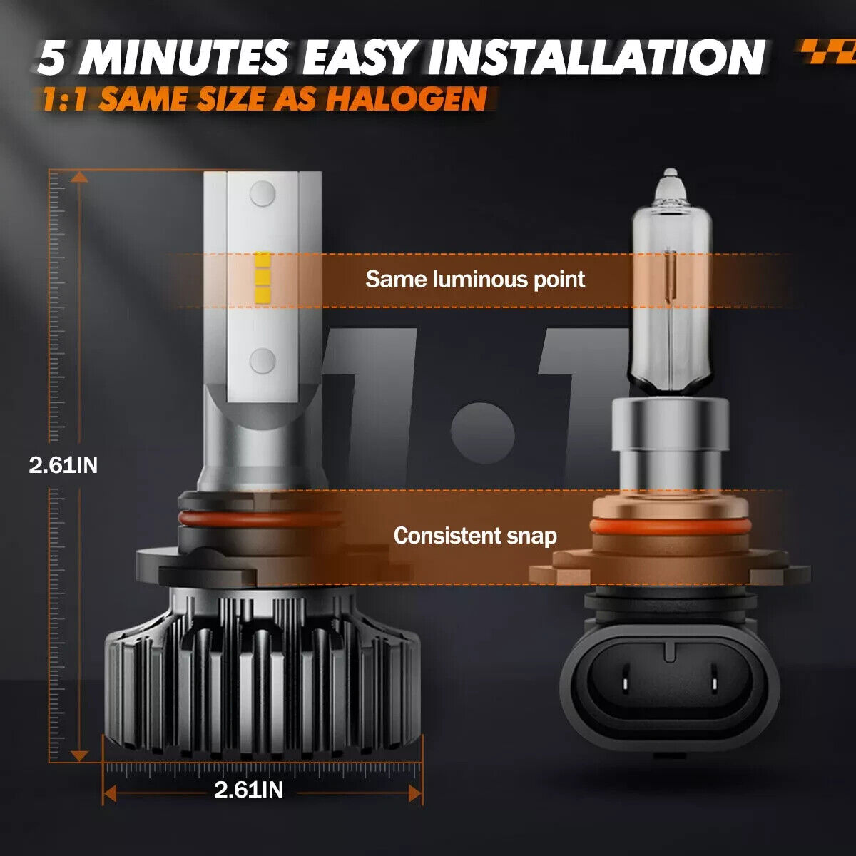 SEALIGHT LED Headlights Bulb Conversion Kit 9005 9006 High/Low Beam Bright White