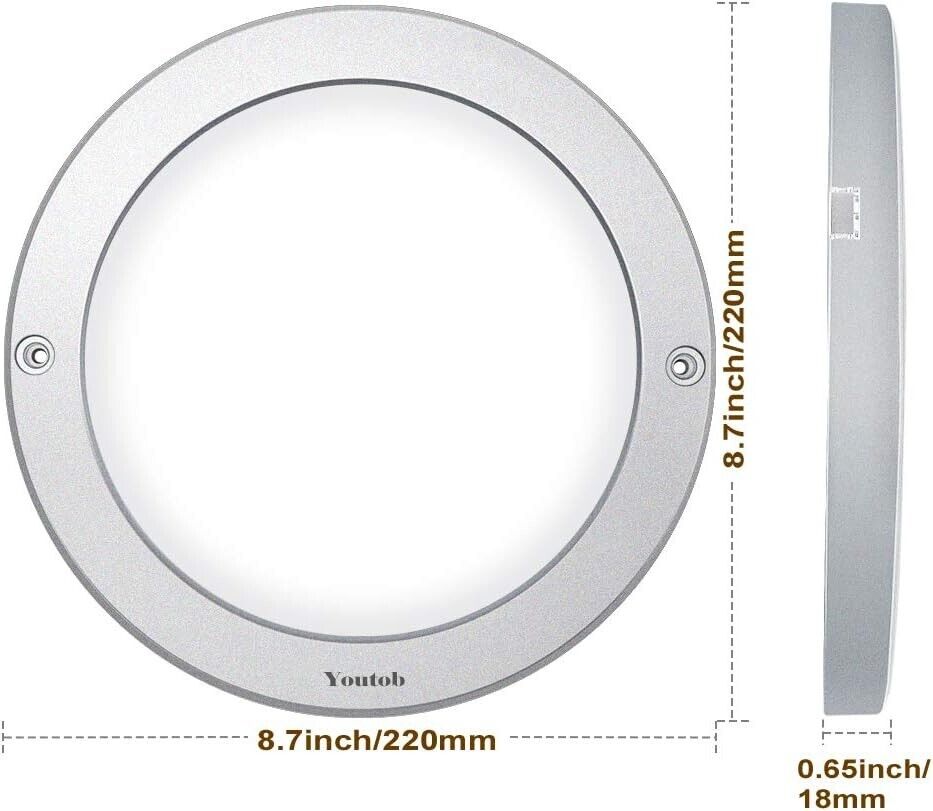 Youtob 15W LED Flush Mount Ceiling Light 1200lm Cool White 4000K, Brushed Silver
