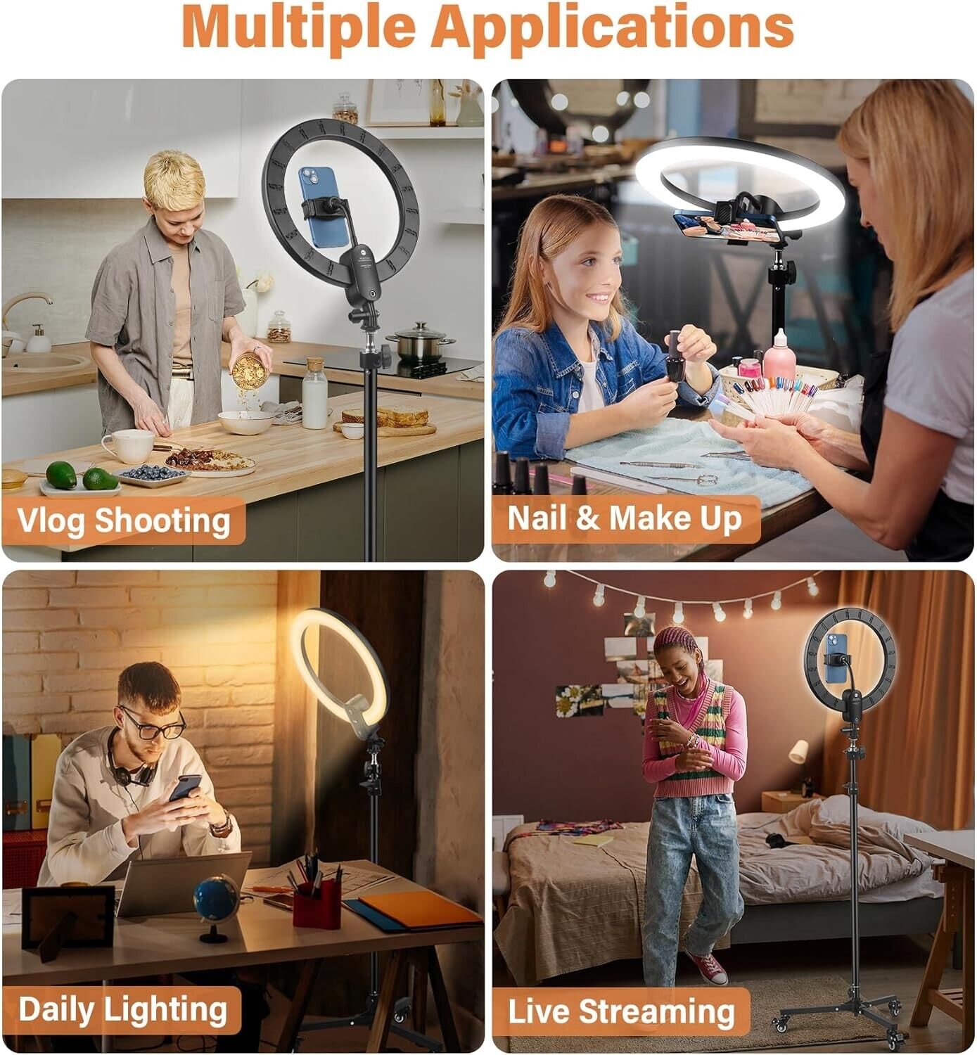 Tirkod 12 inch Ring Light with 63 inch Tripod Stand 3000-6500K LED Light