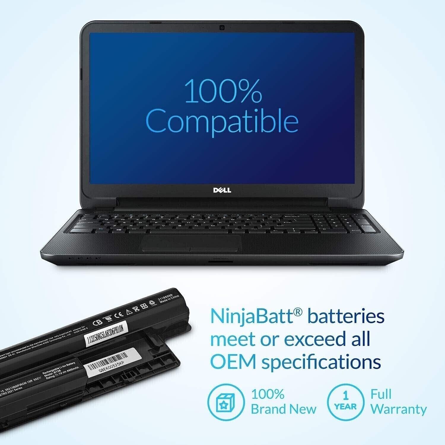 Laptop Battery for Dell MR90Y XCMRD Inspiron Latitude 3540 Vostro 242, 4400mAh