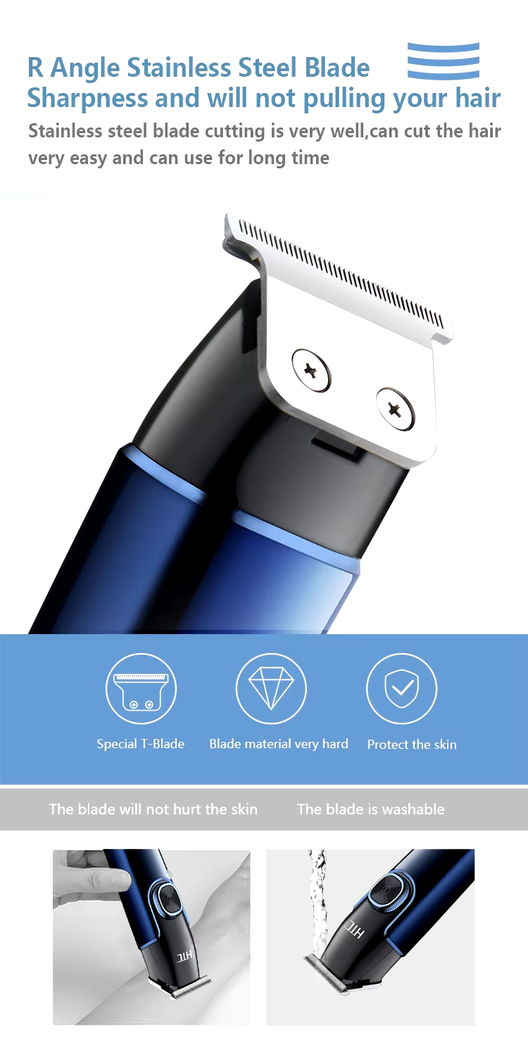 HTC AT-588 Hair Clipper, Zero-Cut, LED Display, 2 Speeds, Lithium Battery