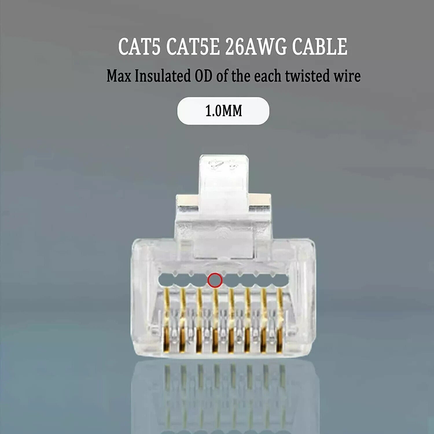 RJ45 Pass Through Modular Plug Network Cable Connector End 8P8C CAT6 CAT5 100x