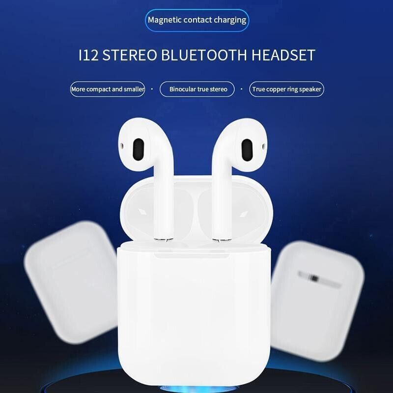 i12 Bluetooth Earphones Air Pods Ear Buds For iphone Samsung Android TWS