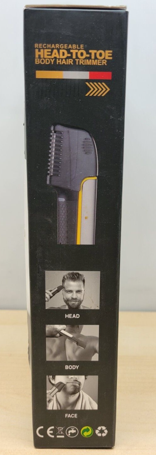 Rechargeable Head-to-Toe Body Hair Trimmer with 5 Guides and Built-in Light