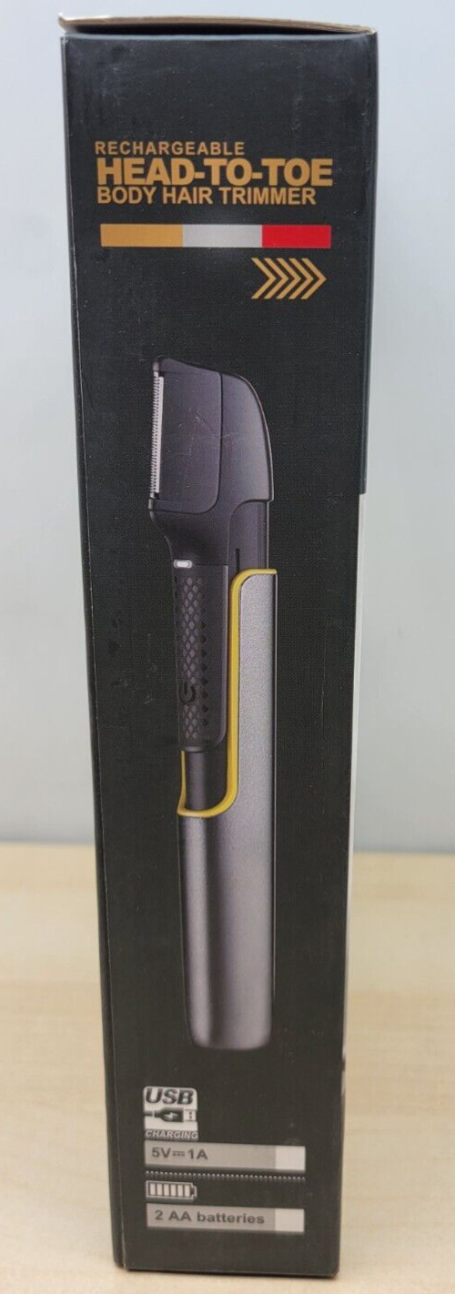Rechargeable Head-to-Toe Body Hair Trimmer with 5 Guides and Built-in Light