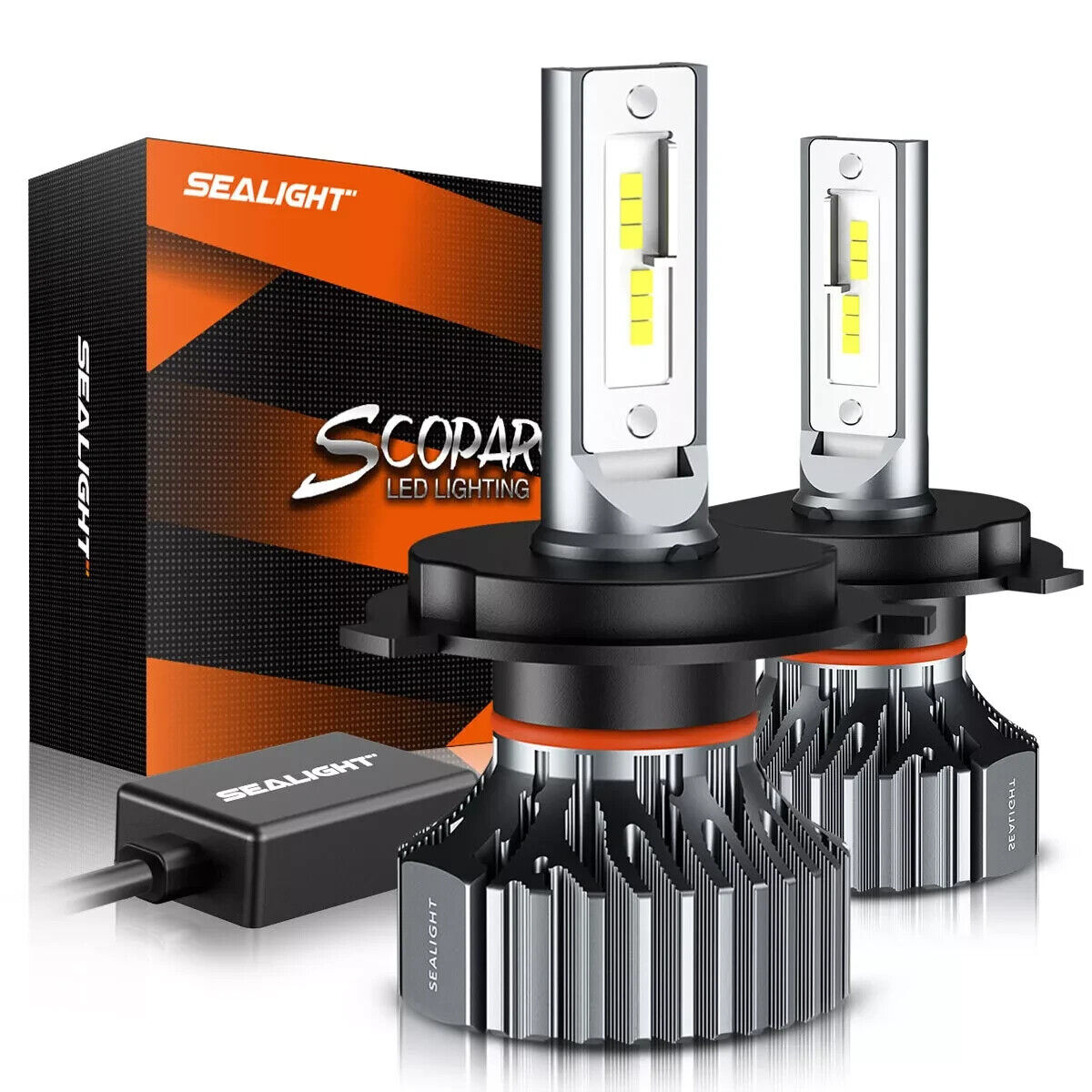SEALIGHT Combo 2 H4 9003 LED Headlight Bulbs High Low Beam Super White 90000LM