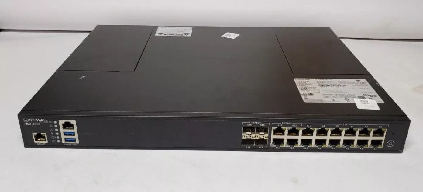 SonicWall NSA 2650 16-Port Network Security Firewall Appliance Model 1RK38-0C8