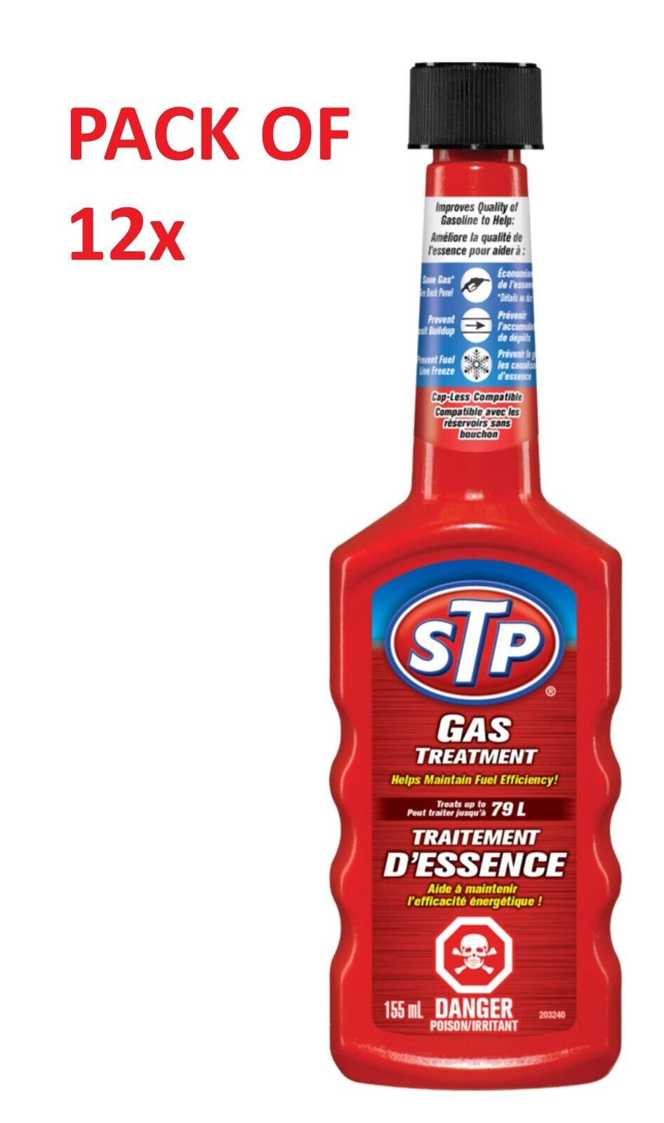 STP 17115B Gas Treatment Fuel Additive, 155-mL, 5.25oz - Pack of 12x