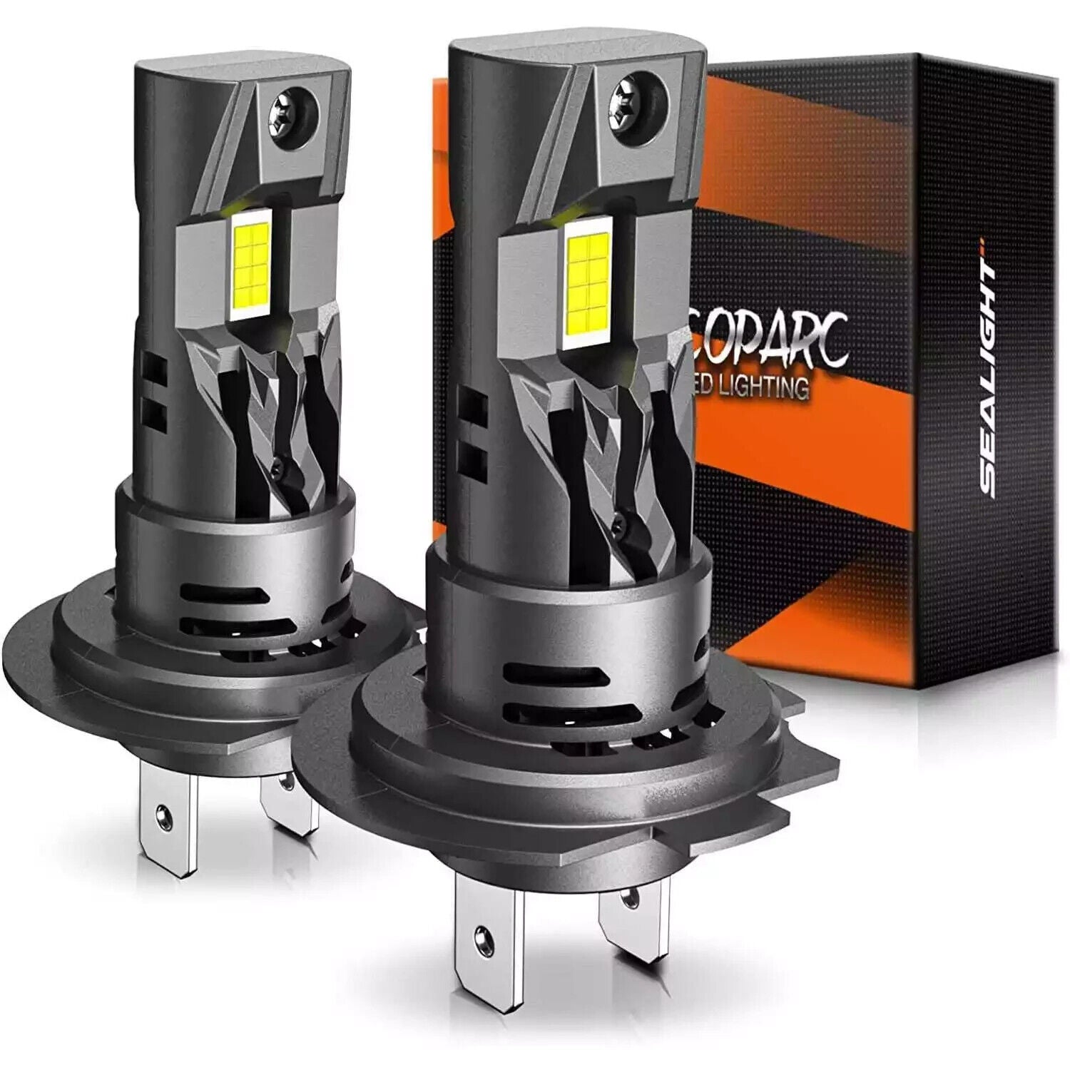 SEALIGHT H7 LED Headlight Bulb 22000LM Super Bright Kit High Low Beam White 2Pcs