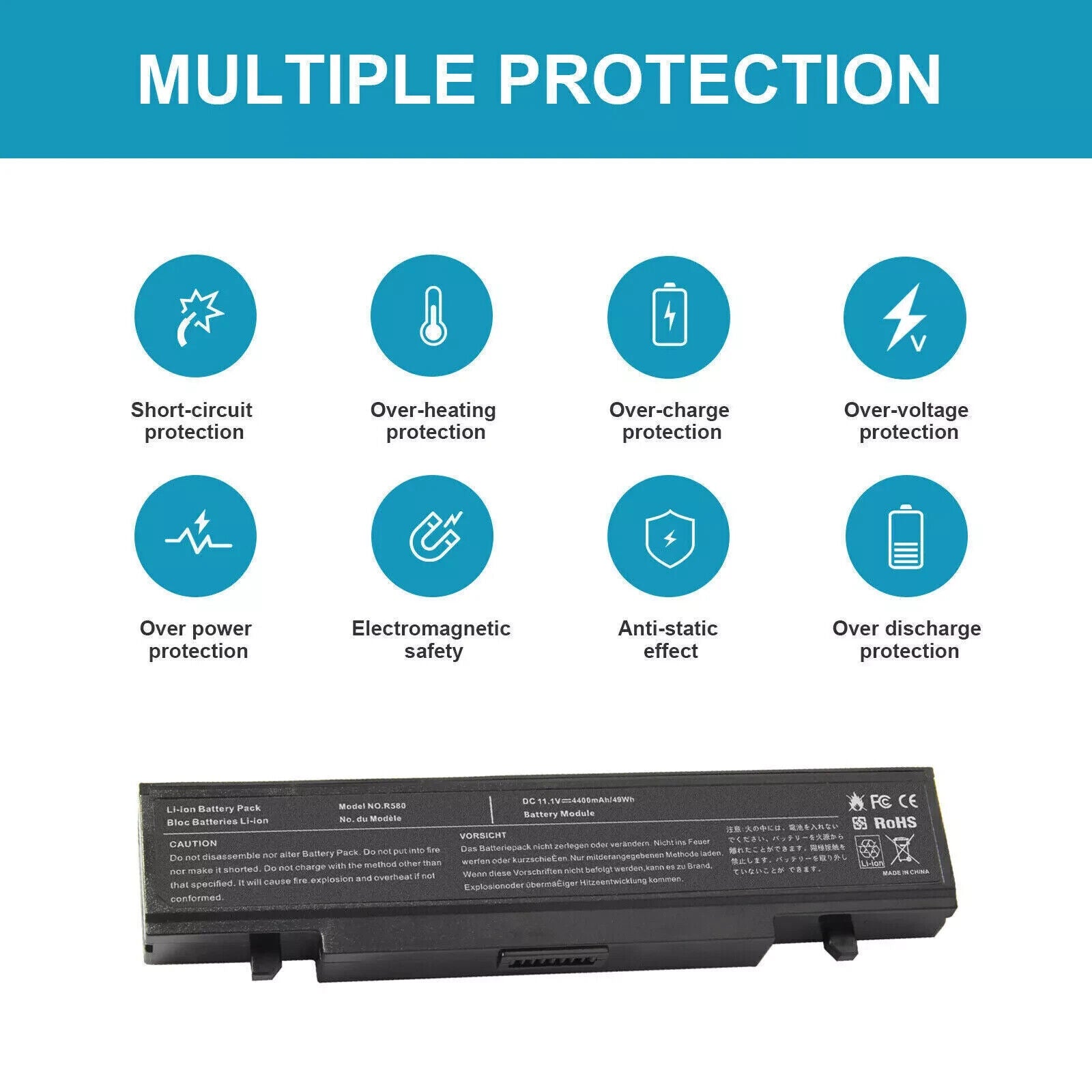 Battery for Samsung AA-PB9NC6B AA-PB9NS6B R519 R428 R580 R780 R730 RV511 RV510