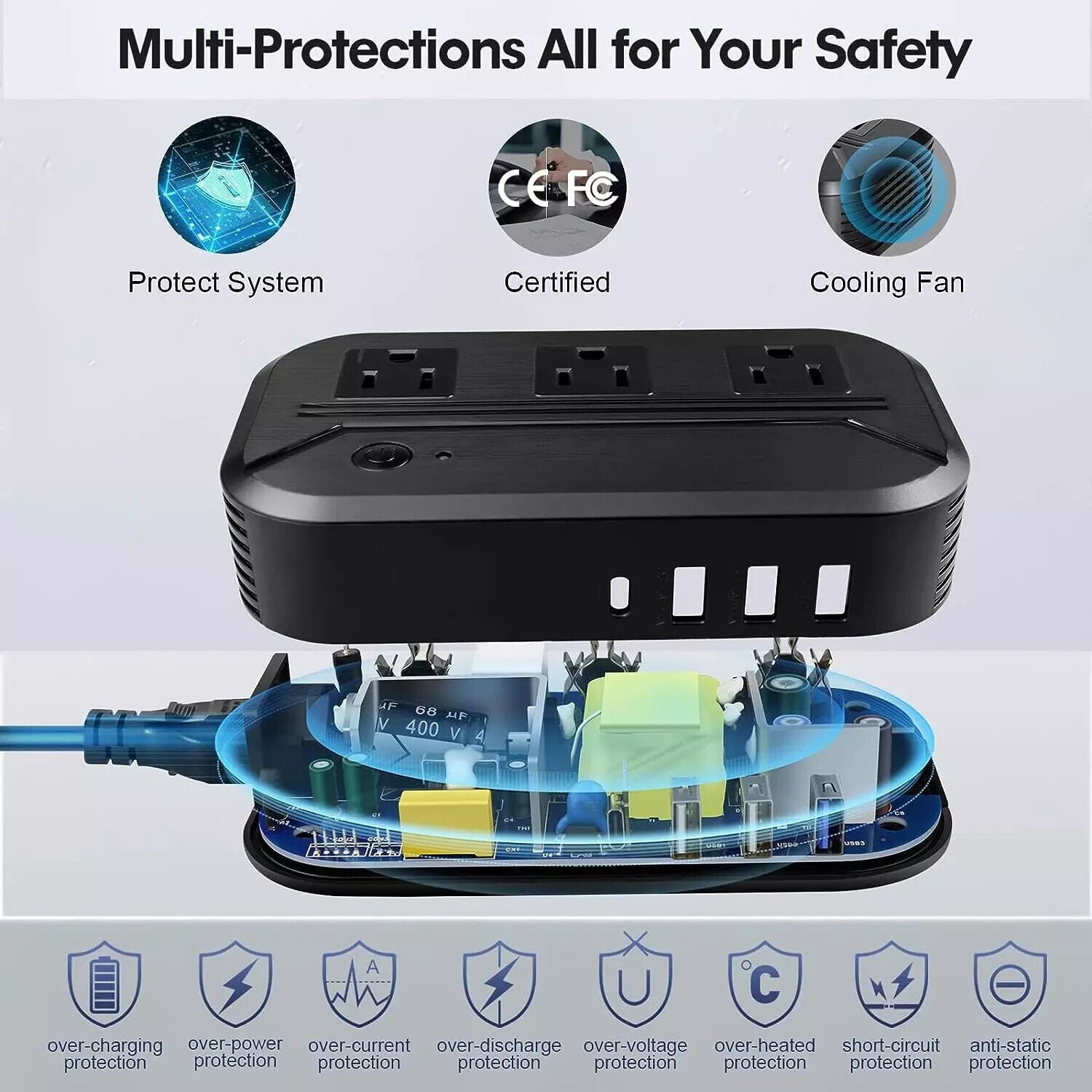 Voltage Converter 2300W International Power Converter Step down 220V/240V to 110