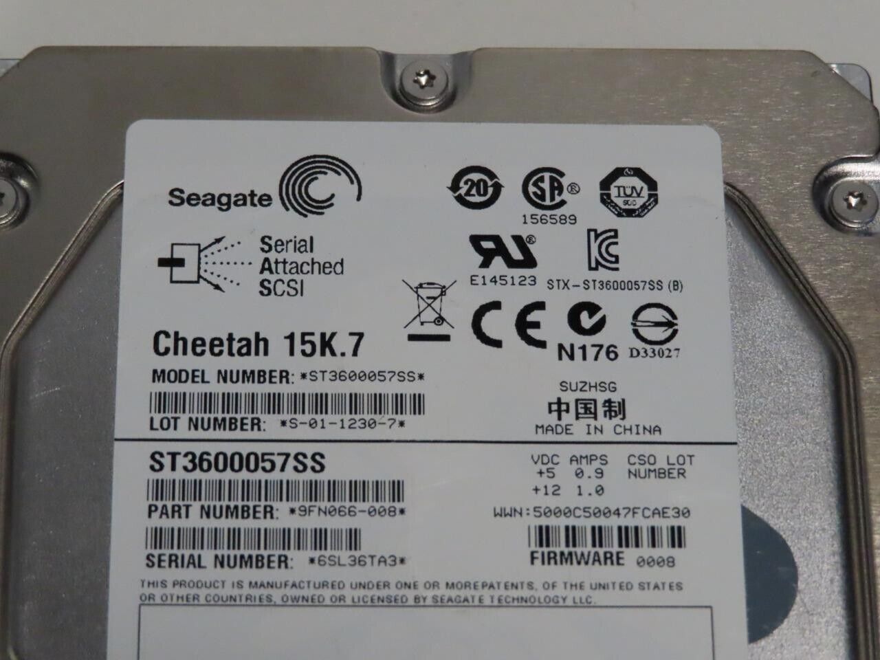 Seagate Cheetah 15K.7 600GB Internal 15000RPM 3.5" (ST3600057SS) HDD