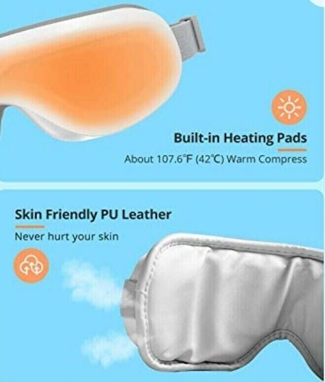 Eye Massager with Heat, Latumab Eye Therapy with Compression, Vibration, Music