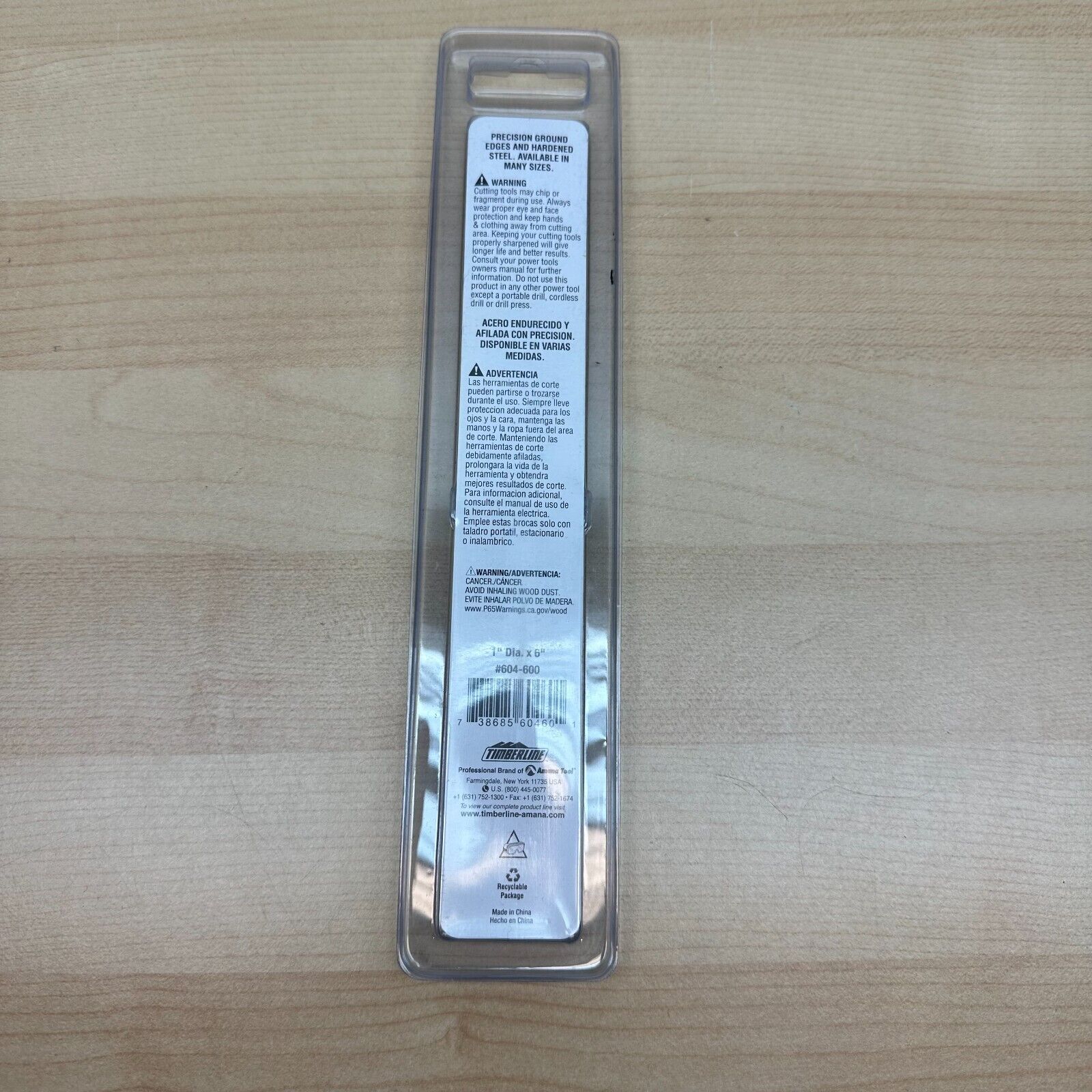 TimberLine 604-600 Spade Bits W/ Spurs 1" Cutting, 1/4" Shank, 6" Overall Length