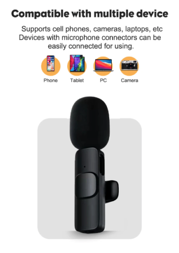 Lavalier Microphone Wireless Audio Video Recording Mini Mic For Android