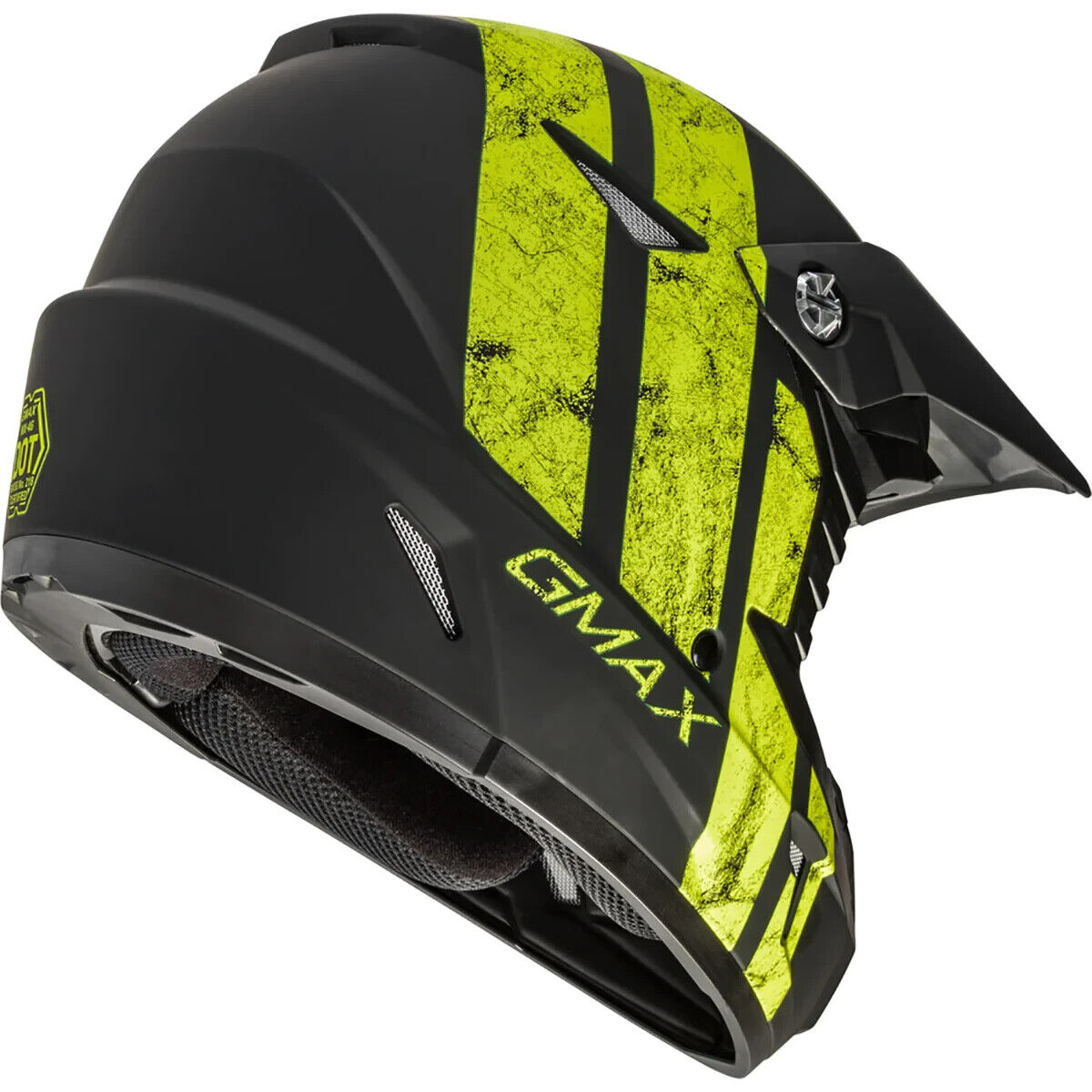 GMAX MX-46Y DOMINANT YOUTH-SMALL OFF-ROAD HELMETS Matte Black/HI-VIS Dot Cert