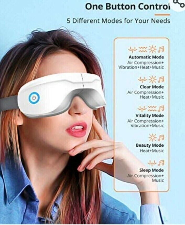 Eye Massager with Heat, Latumab Eye Therapy with Compression, Vibration, Music