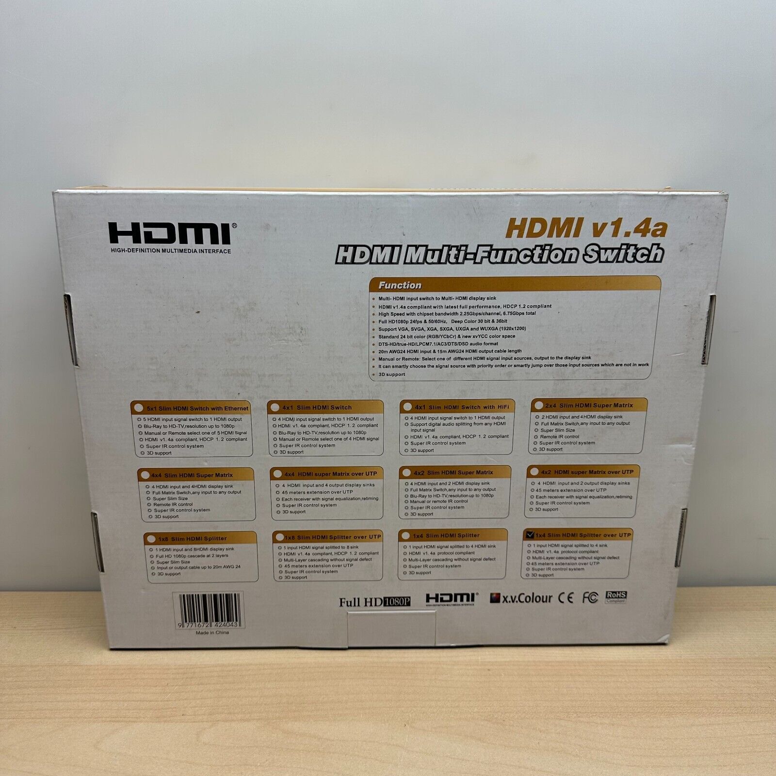 HDMI Multi Function Switch Splitter Over Ethernet Multi-Layer Super Matrix 1x4