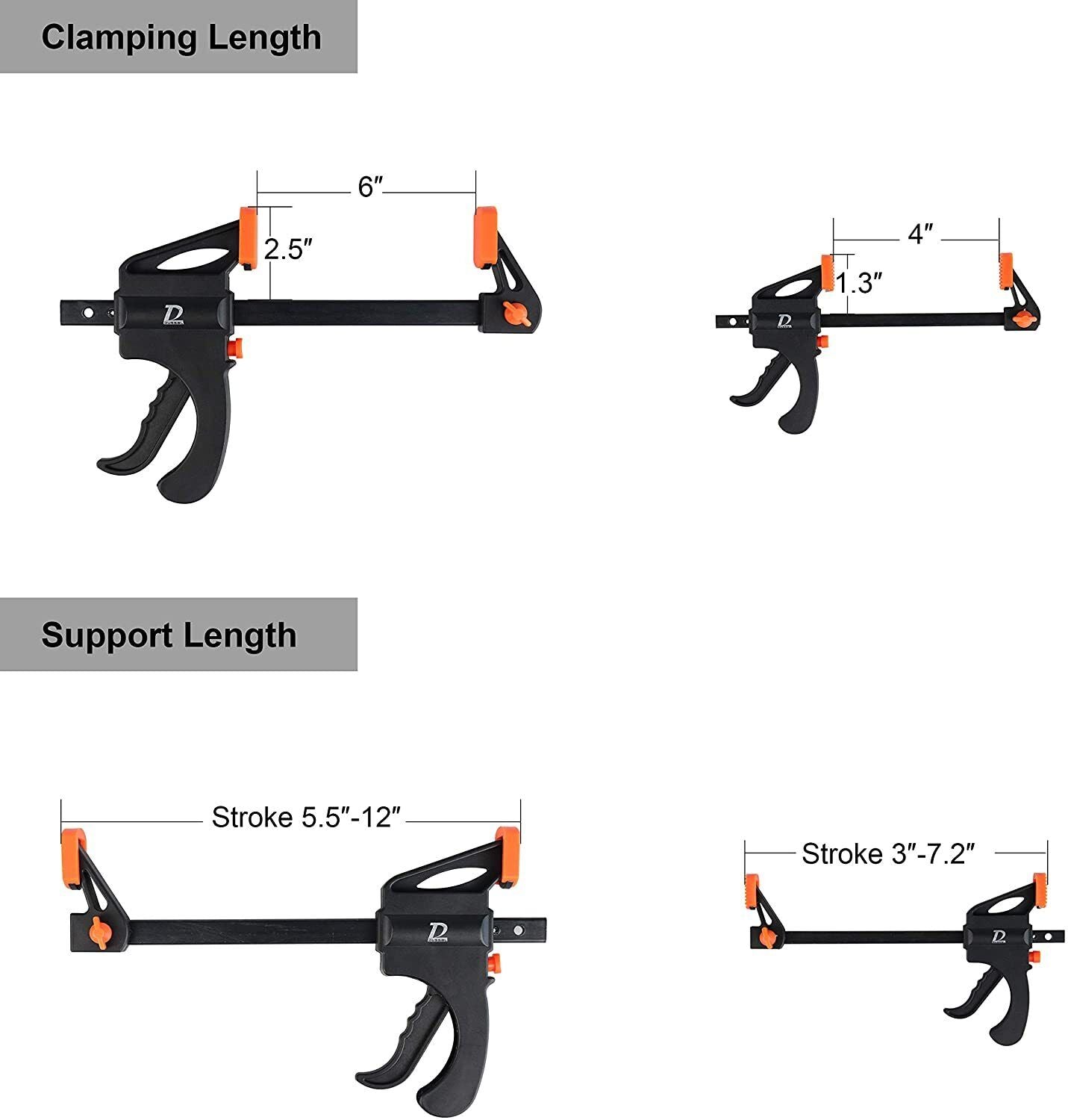 Quick Grip Clamps for Woodworking 4 Set Tool Grip Quick Ratchet Release Squeeze