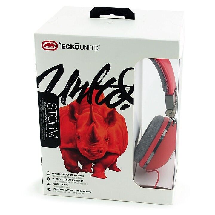 Ecko Unlimited Storm Over-Ear Headphones EKU-STM-RD Brand New *Retail Box*
