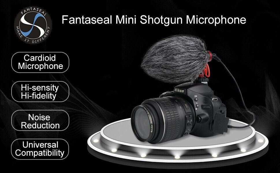 Pro Hi-Sensity Hi-Fidelity DSLR Camera Camcorder Phone Shotgun Condenser Mic