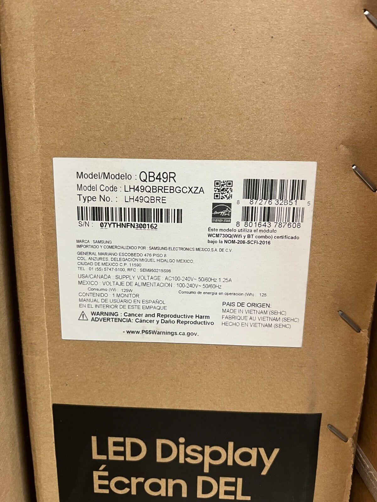 Samsung QB49R Edge-Lit 49'' 4K UHD LED Business Display (LH49QBREBGCXZA)