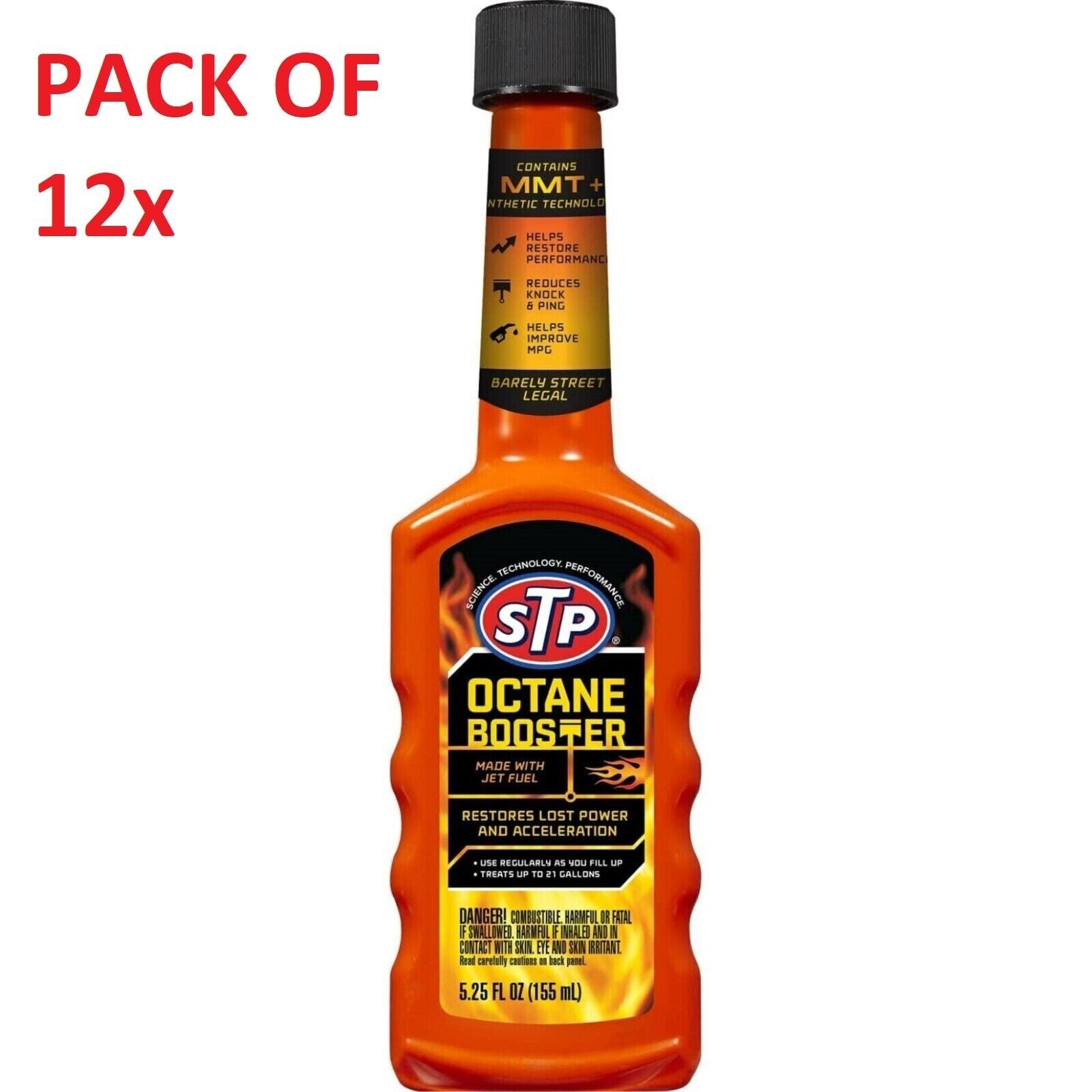 STP Octane Booster Fuel System Cleaner Restores Lost Power 5.25oz | 12 Pack
