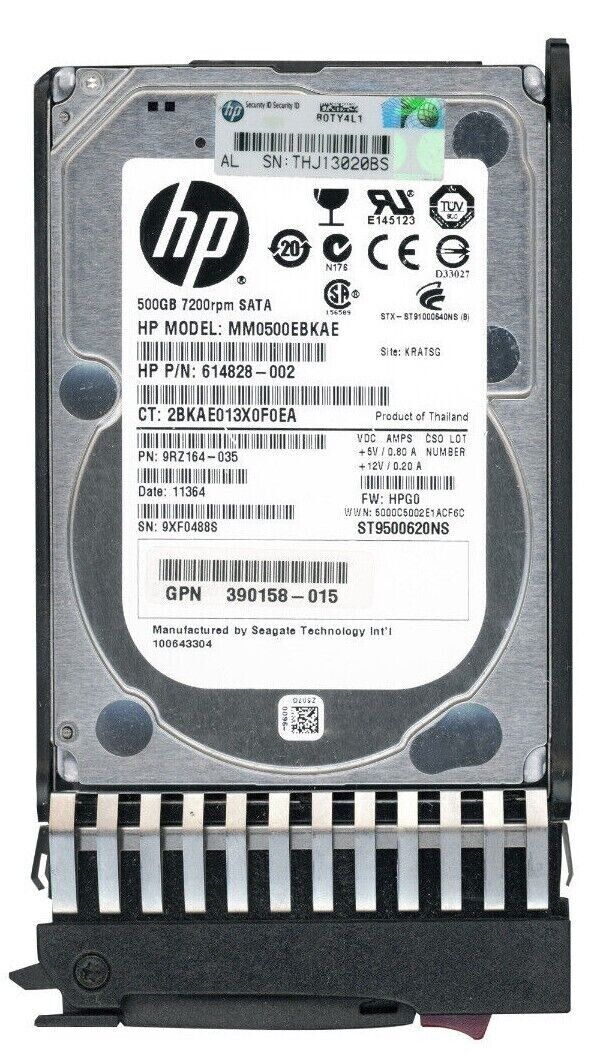HP MM0500EBKAE 500GB 3G SAS 7200RPM Dp SFF 2.5' 508035-001 614828-002